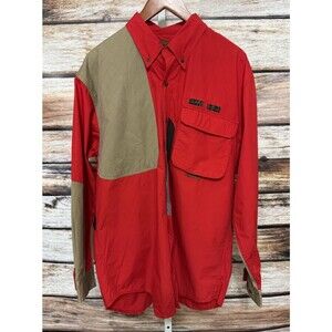 Lewis Creek Shooting Shirt Mens Large Red Padded Button Small Game Bird